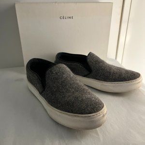 Celine | Grey Wool Slip-On sneakers | size US8